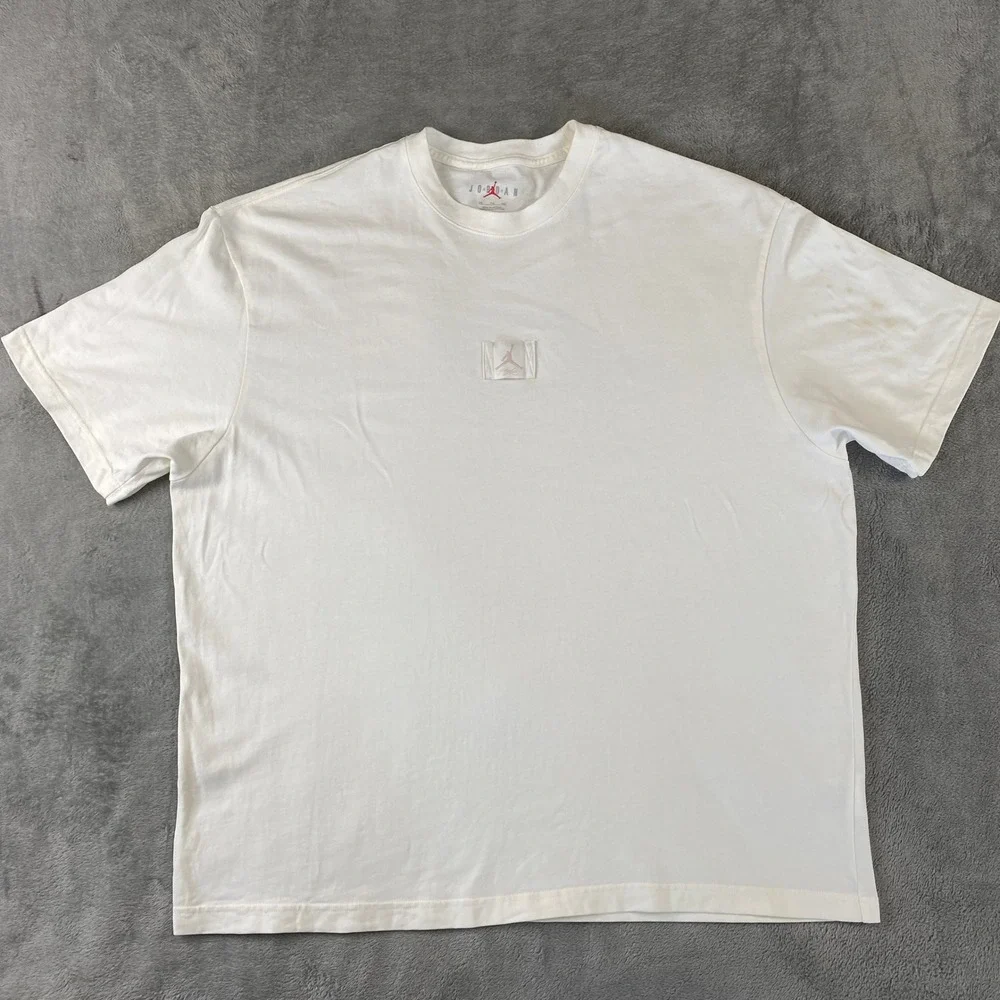Jordan T-Shirt Mens XXL Sail White Flight Essentials Oversized Tee Basketball - Picture 1 of 10